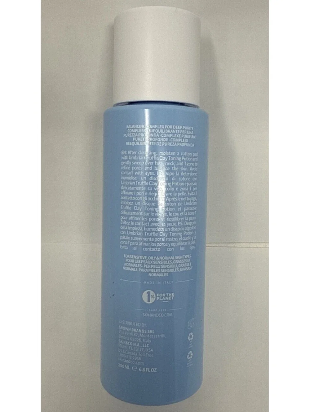 SKIN&CO ROMA Umbrian Truffle Clay Detox Toning Formula 6.8 oz / 200 mL NIB CJ1